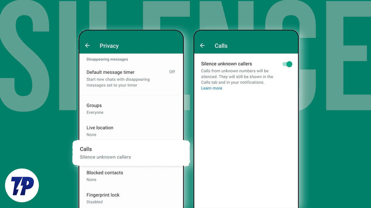 how to silence unknown callers on WhatsApp