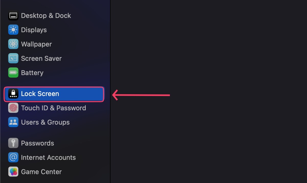 open lock screen settings